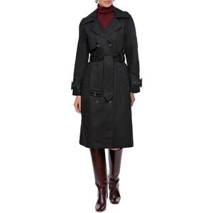 Avec Les Filles Womens    Raglan Trench Coat, Black